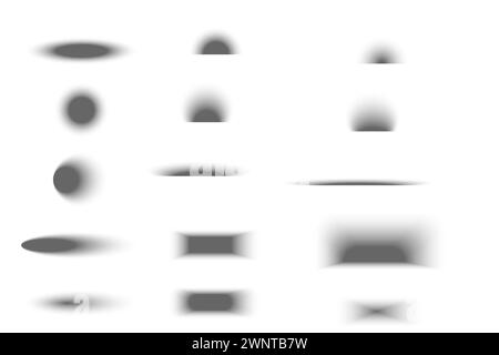 Ombre avec bords doux. Ombres grises rondes et ovales ffect. Illustration vectorielle. SPE 10. Image de stock. Illustration de Vecteur