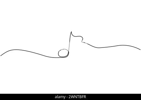 Note entière une seule ligne continue. Signe de minimalisme et symbole de la musique. Illustration vectorielle. SPE 10. Image de stock. Illustration de Vecteur