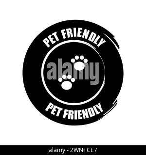 Étiquette acceptant les animaux. Logo de chien. Marque du logo Paw Print. Illustration vectorielle. SPE 10. Image de stock. Illustration de Vecteur