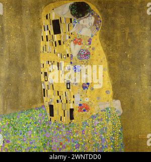 Le baiser - peinture de Gustav Klimt Banque D'Images