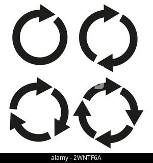 Ensemble de flèches de vecteur de cercle noir. Illustration vectorielle. SPE 10. Image de stock. Illustration de Vecteur