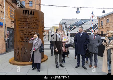 Warshaw, Pologne. 04 mars 2024. Le ministre flamand, le président Jan jambon (3R) photographié lors d'une mission diplomatique du gouvernement flamand en Pologne et en Lettonie, lundi 04 mars 2024. BELGA PHOTO NICOLAS MAETERLINCK crédit : Belga News Agency/Alamy Live News Banque D'Images