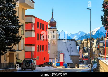 Église Saint Théodul à Davos, Suisse Banque D'Images