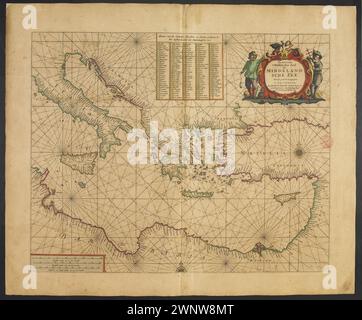 Hendrick Doncker Sea Atlas 1665 : Middelandsche Zee Banque D'Images