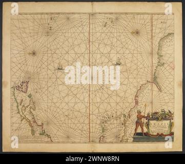 Hendrick Doncker Sea Atlas 1665 : Brésil Banque D'Images