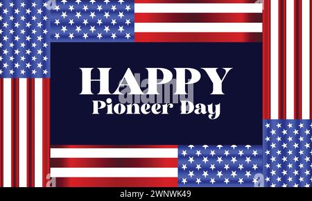 Happy Pioneer Day Design élégant d'illustration de texte Illustration de Vecteur