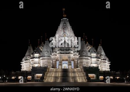 BAPS Swaminarayan Akshardham. Temple hindou. Robbinsville, NJ, États-Unis Banque D'Images