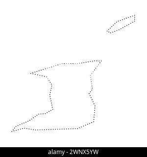 Carte simplifiée du pays de Trinité-et-Tobago non définisséTrinité-et-Tobago. Contour en pointillés noirs. Icône vectorielle simple. Illustration de Vecteur