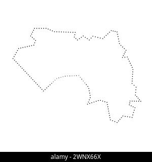 Carte simplifiée du pays de Guinée. Contour en pointillés noirs. Icône vectorielle simple. Illustration de Vecteur