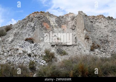 Yesares de Hellin-Las Minas (microréserve). Restes de l'activité minière. Albacete, Castille-la Manche, Espagne. Banque D'Images