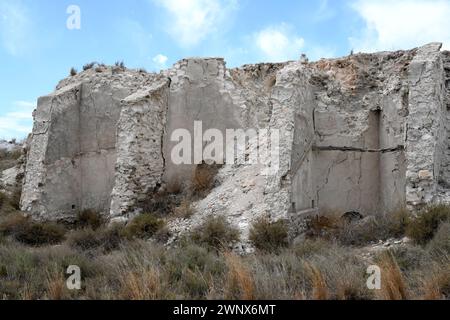 Yesares de Hellin-Las Minas (microréserve). Restes de l'activité minière. Albacete, Castille-la Manche, Espagne. Banque D'Images