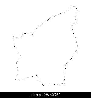 Carte simplifiée du pays de Saint-Marin. Contour en pointillés noirs. Icône vectorielle simple. Illustration de Vecteur