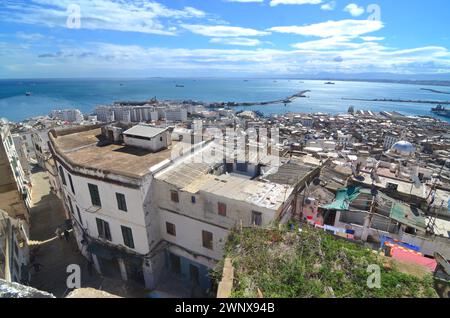 Paysage de la capitale portuaire de l'Algérie - Alger Banque D'Images