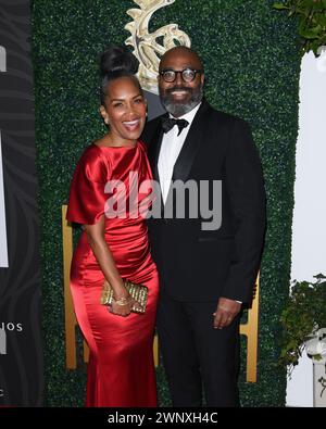 3 mars 2024, Los Angeles, Californie, États-Unis : MARA BROCK AKIL (l) ET SALIM AKIL à la 6e édition du American Black film Festival Honors qui s'est tenue à l'hôtel SLS à Beverly Hills, Californie (crédit image : © Charlie Steffens/ZUMA Press Wire) USAGE ÉDITORIAL SEULEMENT! Non destiné à UN USAGE commercial ! Banque D'Images