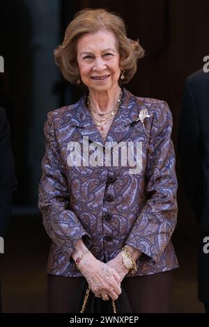 La Reine Sofia assiste aux 'Prix ibéro-américains de patronage' par la Fondation Callia 2024 à la Real Academia de Bellas Artes le 04 mars 2024 à Madrid, S. Banque D'Images