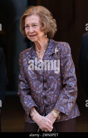 La Reine Sofia assiste aux 'Prix ibéro-américains de patronage' par la Fondation Callia 2024 à la Real Academia de Bellas Artes le 04 mars 2024 à Madrid, S. Banque D'Images