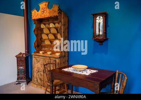 Musée Cerdà à Puigcerdà. Chambres qui recréent une maison traditionnelle de Cerdagne (Puigcerdà, Gérone, Catalogne, Espagne, Pyrénées) Banque D'Images