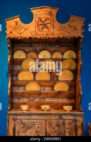 Musée Cerdà à Puigcerdà. Chambres qui recréent une maison traditionnelle de Cerdagne (Puigcerdà, Gérone, Catalogne, Espagne, Pyrénées) Banque D'Images