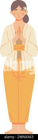 prière de femme nyepi Illustration de Vecteur