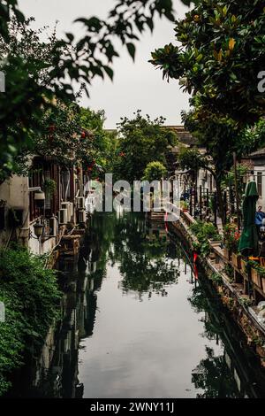 Canal dans la vieille ville de Suzhou Banque D'Images