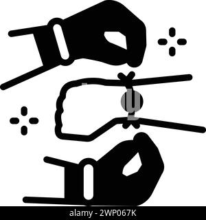 Icône pour rakhi dans la main, bracelet Illustration de Vecteur