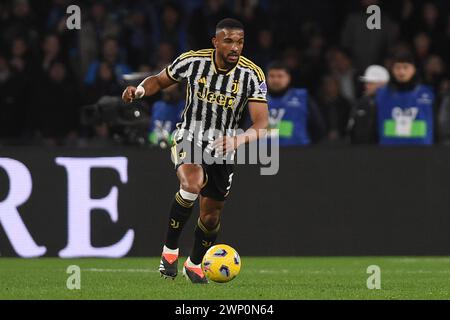 Naples, Italie. 3 mars 2024. Bremer de la Juventus lors du match de Serie A entre la SSC Napoli et la Juventus FC au Stadio Diego Armando Maradona Naples Ita Banque D'Images