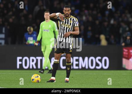 Naples, Italie. 3 mars 2024. Bremer de la Juventus lors du match de Serie A TIM entre la SSC Napoli et le Juventus FC au Stadio Diego Armando Maradona Naples Banque D'Images