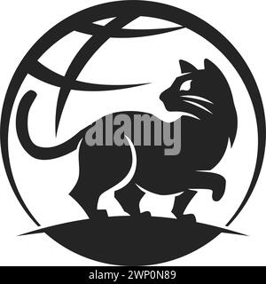 Modèle de logo Cat isolé. Identité de marque. Icône graphique vectoriel abstrait Illustration de Vecteur