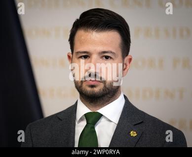 Podgorica, Monténégro. 04 mars 2024. Jakov Milatovic, président du Monténégro. Avant la visite du ministre allemand des Affaires étrangères Baerbock. Crédit : Soeren Stache/dpa/Alamy Live News Banque D'Images