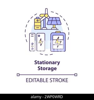 Icône de concept multicolore de stockage stationnaire Illustration de Vecteur