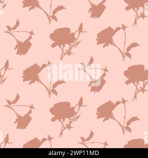 Motif floral sans couture avec fleurs de fleurs de fleurs de fleurs de roses Illustration de Vecteur