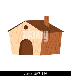 Jouet de maison en bois. Jouets en bois traditionnels rétro, illustration vectorielle de dessin animé de divertissement pour enfants Illustration de Vecteur