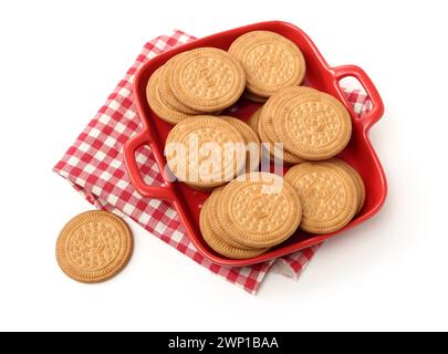 Les cookies sur un fond blanc Banque D'Images