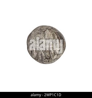 Cette pièce heller du XVe siècle représente Saint Pierre avec des clés et l'aigle de Silésie, caractéristique de la monnaie régionale de la ville. Banque D'Images
