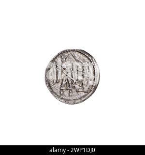 Denarius ; Boles Aw III Krzywousty (ksi Polish ; 1107-1138) ; vers 1125-1138 (1125-00-00-1138-00-00) ; Bolesław III Krzywousty (Prince de Pologne-1086-1138), Potocki, Andrzej (1861-1908), Potocki, Andrzej (1861-1908)-collection, Wojciech (Saint-CA. 956-997), allégories, grotte de lance (émissions de signes), chaîne de courrier (iconogr.), chaincias, isocèles (iconogr.), croix, martyrs, bouche (iconogr.), lois, roman (style), chevalier (iconogr.), chevaliers, Dragon (iconogr.), Dragons , lutte du bien avec le mal (iconogr.), lutte avec les païens (iconogr.), lance (iconogr.), lances, moyen âge (ère) Banque D'Images