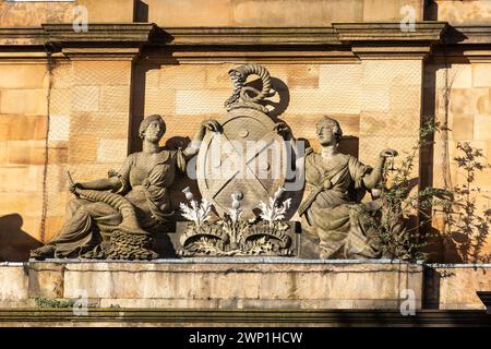 Un détail sur le siège de la Bank of Scotland sur le Mound Edinburgh Banque D'Images