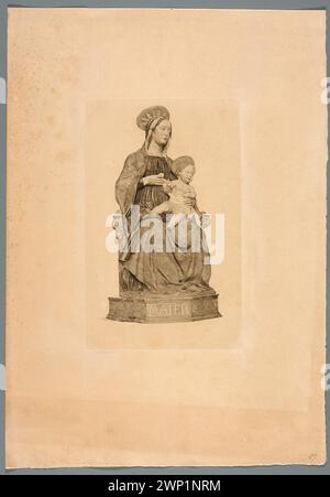 Illustration 'la Vierge et l'enfant Jésus' de Feliks Stanis Jasi ski, 1888, représentant l'enfant Jésus et Marie. Publié dans la Gazette des Beaux-Arts et faisant partie de la collection de la Société d'encouragement des Beaux-Arts de Varsovie, présentant des graphismes français et polonais et des œuvres reproductives. Banque D'Images