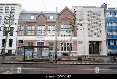 Amsterdam, pays-Bas. 05 mars 2024. AMSTERDAM - L'extérieur du Musée national de l'Holocauste. Le musée sur l'histoire de la persécution des Juifs aux pays-Bas ouvre ses portes au public le 11 mars. ANP BART MAAT netherlands Out - belgium Out Credit : ANP/Alamy Live News Credit : ANP/Alamy Live News Banque D'Images