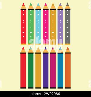 Ensemble de crayons de couleur Illustration de Vecteur