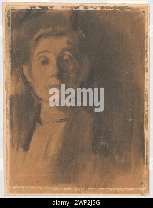 Autoportrait ; Dieu, Olga (1865-1940) ; après 1900 (1900-00-00-1925-00-00) ; Boznańska, Olga (1865-1940), Boznańska, Olga (1865-1940)-iconographie, autoportraits, peintres, Pologne (culture), portraits, portraits d'artistes, portraits de femmes, dessins polonais, symbolisme (style), achat (provenance), Żmigrodzka (FL. 1948) - collection Banque D'Images