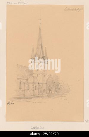 Vue de l'église paroissiale de Lichtenfels, Allemagne, montrant le style architectural gothique avec des tours et des éléments de design médiéval, recueillis à Berlin par l'Académie Royale des Arts Banque D'Images