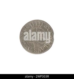 Cette pièce de monnaie de 1794, appelée « six couronnes », a été émise sous le règne du roi Stanisław August Poniatowski de Pologne. Frappé à Varsovie, il a une dénomination de 6 groszy. La pièce est faite de billon avec environ 21,9% d'argent, pèse 1,6 grammes et a un diamètre de 18 mm. L'avers affiche les armoiries couronnées de la Pologne et le revers indique la dénomination et l'année. Banque D'Images