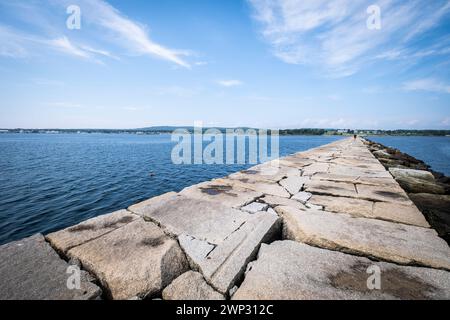 Phare de Rockland Harbor Breakwater, Maine, États-Unis Banque D'Images