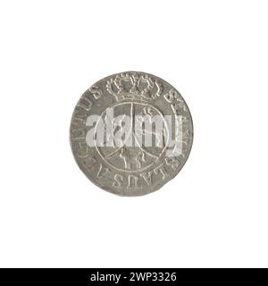 La pièce de 1794 6 GROSZY a été émise sous le règne du roi Stanisław August Poniatowski de Pologne. Il s'agit d'une pièce de cuivre avec la dénomination '6 Grossix', avec un blason couronné sur l'avers et l'année '1794' sur le revers, frappée à la monnaie de Varsovie dans le cadre de la monnaie polonaise du XVIIIe siècle. Banque D'Images
