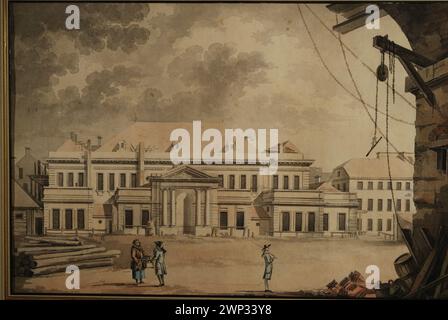 Vue du théâtre public de Krasi Plac à Varsovie ; Vogel, Zygmunt (1764-1826) ; 1791 (1791-00-00-1791-00-00) ; Krasiński, Adam (1870-1909), Krasiński, Adam (1870-1909)-collections, Mniszech (famille)-collections, Mniszech, Leon Wandalin (1849-1901), Mniszech, Leon Wandalin (1849-1901)-collections, Mniszech , Michał Jerzy Wandalin (1742-1806), Mniszech, Michał Jerzy Wandalin (1742-1806)-collections, Plac Krasińskich (Varsovie), Raczyński, Edward Bernard (1891-1993), Raczyński, Edward Bernard (1891-1993)-collection , Théâtre National (Varsovie), Varsovie (Voïvodie de Masovie), architecture, bâtiment, ne Banque D'Images