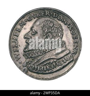 Moulage en argent de pièces de 3 ducats ; Wilhelm von Rosenberg (Grand Chambellan du Royaume tchèque ; 1582-1591); 1582-1591 (1582-00-00-1591-00-00);L'ordre de la Runa d'Or, Rosenberg (armoiries), Wilhelm von Rosenberg (le grand chambellan du Royaume de la République tchèque - 1535-1592), Wilhelm von Rosenberg (le grand chambellan du Royaume de la République tchèque - 1535-1592) - iconographie, monnaies de ville, ordres, interdictions, interdictions, interdictions masculines, interdictions, interdictions, bustes hommes dans le Kerza, portrait d'hommes à gauche (iconogr.), Portrait du souverain en robe avec une crise, portraits, portraits du RU Banque D'Images