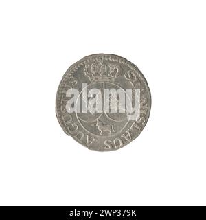 Cette pièce de monnaie de 1794, appelée « six couronnes », a été émise sous le règne du roi Stanisław August Poniatowski de Pologne. Frappé à Varsovie, il a une dénomination de 6 groszy. La pièce est faite de billon avec environ 21,9% d'argent, pèse 1,6 grammes et a un diamètre de 18 mm. L'avers affiche les armoiries couronnées de la Pologne et le revers indique la dénomination et l'année. Banque D'Images