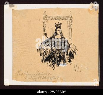Reine Jadwiga ; Ruszczyc, Ferdynand (1870-1936), Matejko, Jan (1838-1893); 1915 (1915-00-00-1915-00-00);Jadwiga (Reine de Pologne - 1374-1399), partage plus, projets d'illustration, achat (provenance) Banque D'Images