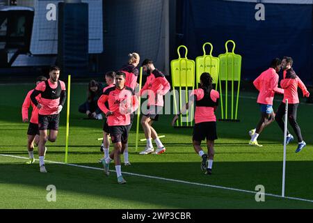 Rodri de Manchester City, lors de la session de formation ouverte de Manchester City au campus Etihad, Manchester, Royaume-Uni. 5 mars 2024. (Photo de Cody Froggatt/News images) crédit : News images LTD/Alamy Live News Banque D'Images