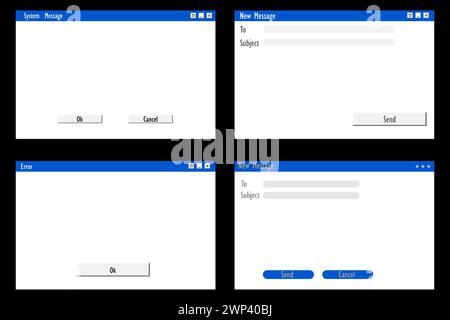 Définir le système de messagerie de l'ordinateur. Interface informatique. Cadre de dialogue. Illustration vectorielle. Image de stock. SPE 10. Illustration de Vecteur